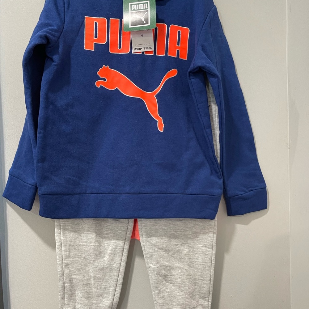 Puma Kids' Blue and Orange Tracksuit 3 piece